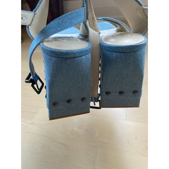 JESSICA Simpson BNWOT "Nellenie" Block Heel Blue Jean Women New Studded - Picture 5 of 7